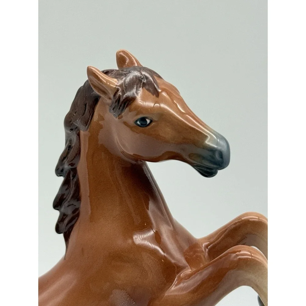 Vtg Otagiri Japan Horse Foal Porcelain Figurine Music Box Wind Up Rotating Colt
